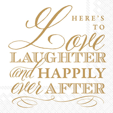 Love & Laughter Paper Cocktail Napkins Wedding