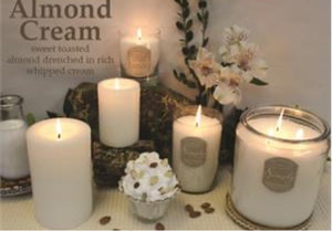 Simply Super Scented Almond Cream 15 oz. Pillar Candle