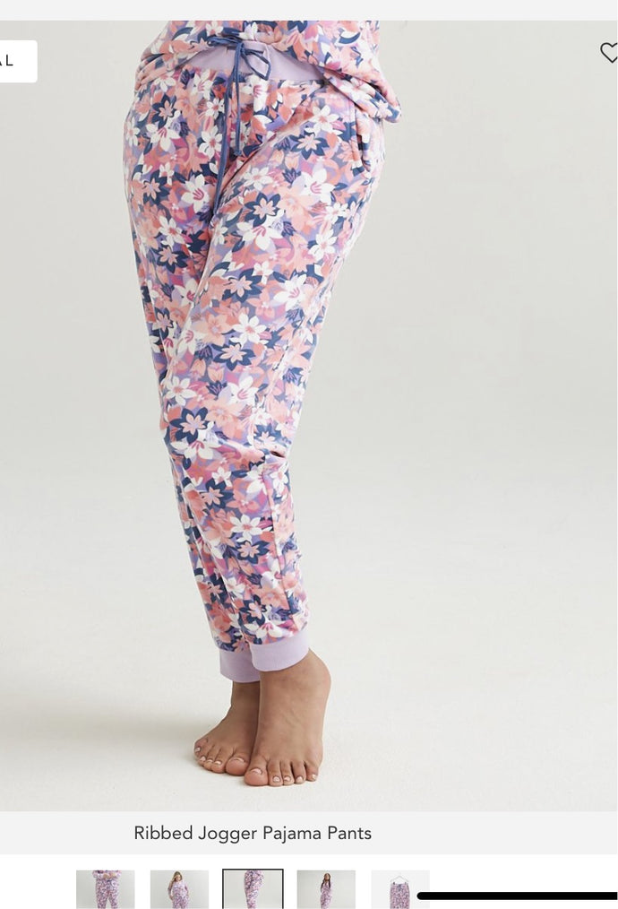 Vera Bradley Ribbed Jogger Pajama Pants - Rose Blush - XS