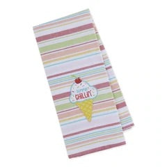 Summer  Chillin’ Embellished Dishtowel