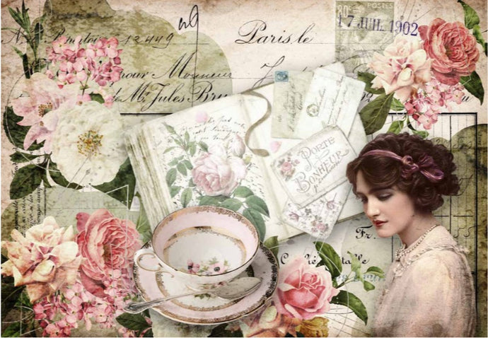 Decoupage Queen - Tea Time in Paris Decoupage Paper