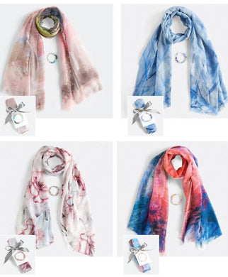 Scarf + Bracelet Gift Set (color may vary)