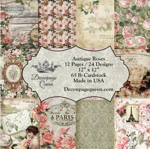 Decoupage Queen - Antique Roses- Scrapbook Set