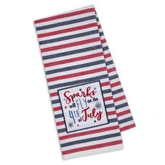 Sparks Fly July Embellished Dishtowel