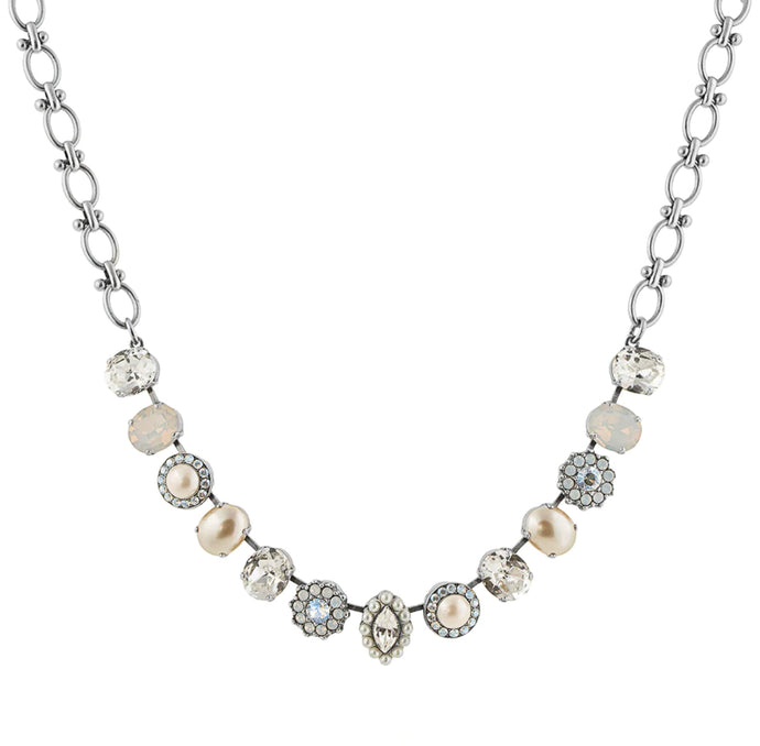 Mariana Oval & Cluster Necklace in “Ivory”- GR