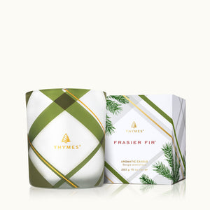 Thymes- FF Frosted Plaid Med Candle