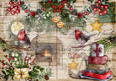 Decoupage Queen - Festive Robins Decoupage Paper