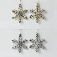 Snowflake Earrings - gold or silver