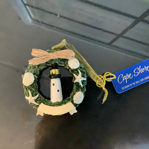 Lighthouse in Wreath ornament