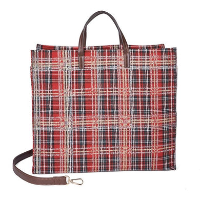 Coco + Carmen-Millie Plaid Grab Handle Tote