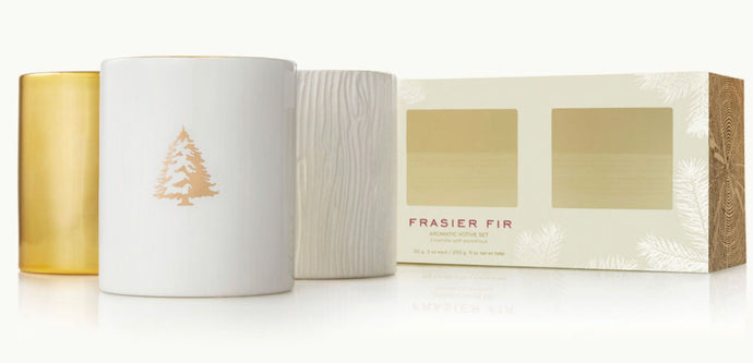 Thymes-FRASIER FIR Gilded Poured Candle Trio