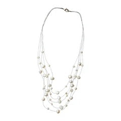 White Pearl Illusion Necklace